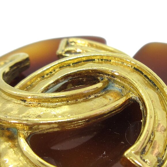 Chanel Acrylic Earrings Clip-On Brown 94P 20628 - Picture 4 of 4